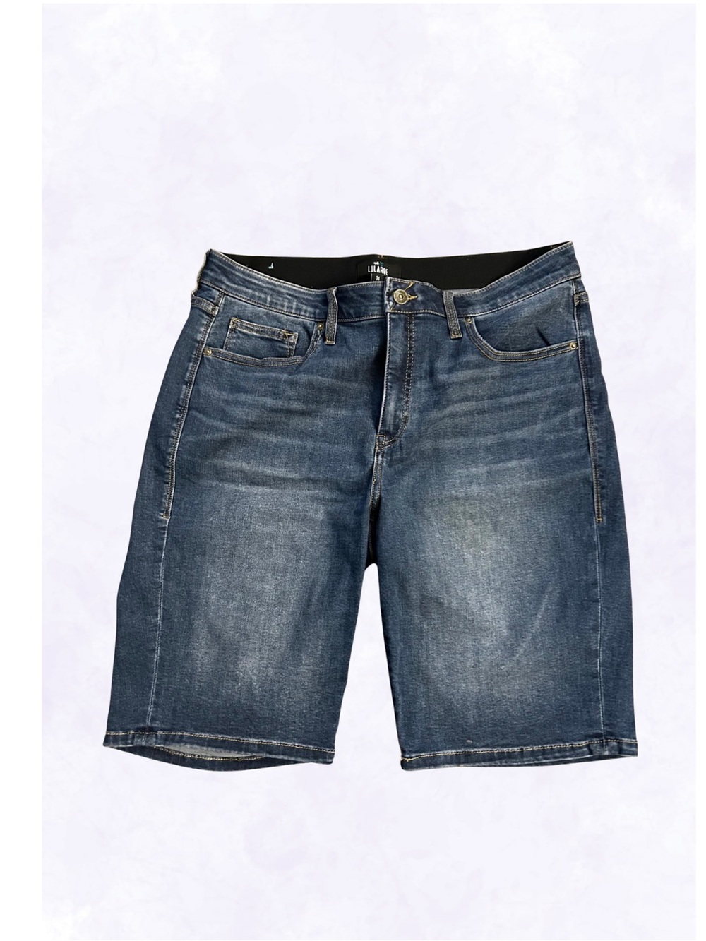 Lulatoe Dark Blue Bermuda Denim Shorts - Size 34